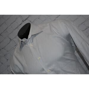 David Donahue Dress Shirt Mens Size XL Trim Fit Gray Cotton Button Down
